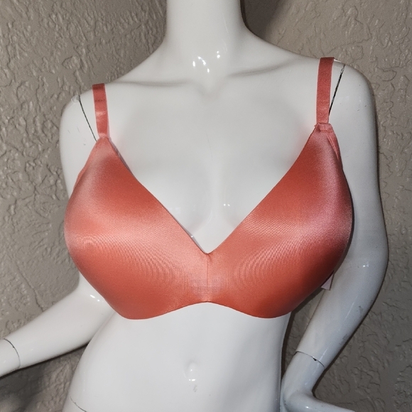 Pink and Orange Seamless Bra with Molded Cups - Picture 1 of 4